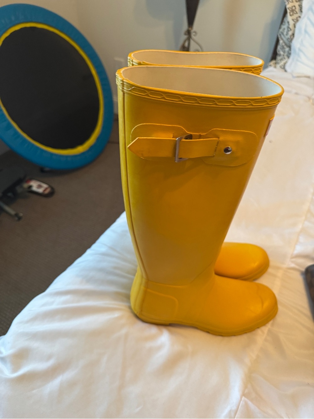 Hunter Bright Yellow Tall Rubber Rain Boots - Picture 4 of 4